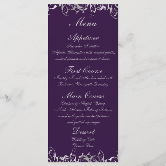 Menu conception personnalisée (Devant)