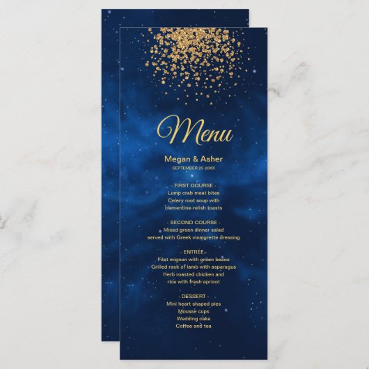 Menu Conception personnalisée pour Mathieu (Devant / Derrière)