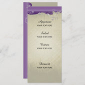 Menu Conception vintage classique | Améthyste et argent (Devant / Derrière)