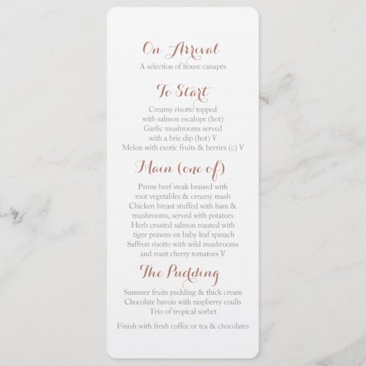 Menu Cones brown grey hiver mariage d'hiver (Dos)