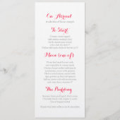 Menu Cones rouge gris pour le dîner de mariage d'h (Dos)