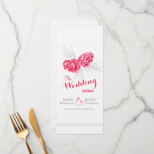 Menu Cones rouge gris pour le dîner de mariage d'h