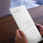 Menu Contemporain Chic Minimaliste<br><div class="desc">Carte de menu minimaliste Chic Contemporain. Modèle de typographie noir chic avec plusieurs lignes pour vos éléments de menu personnalisés.</div>