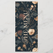 Menu Contemporary Black Floral Wedding Dinner (Dos)