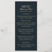 Menu Contemporary Black Floral Wedding Dinner (Devant)