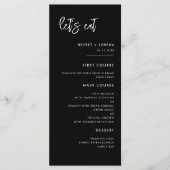 Menu Contemporary modern black Let's eat wedding (Devant)