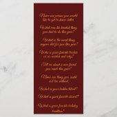 Menu Conversation de la feuille de Thanksgiving (Dos)