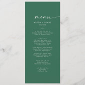 Menu Coordonnée aquarelle moderne | Mariage vert (Devant)
