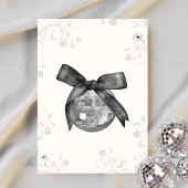 Menu Coquette Black Bow & Disco Chic Anniversaire