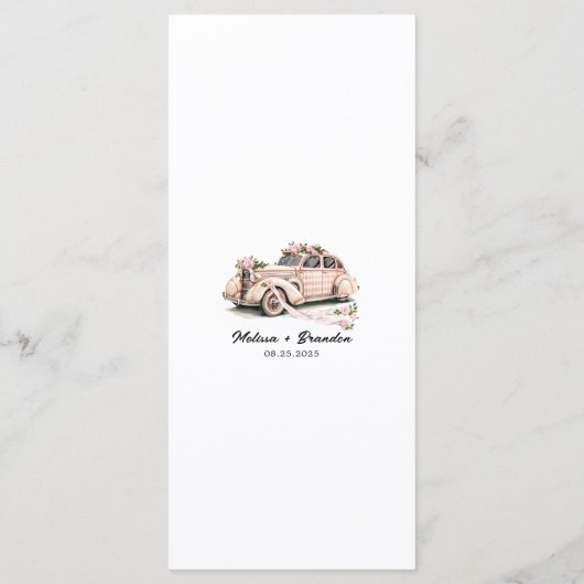 Menu Coquette Floral Blush Mariage rose (Dos)