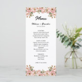 Menu Coquette Floral Blush Mariage rose (Debout devant)