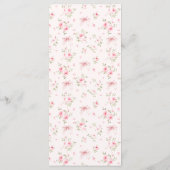 Menu Coquette Rose Cute Bow Floral Baby Girl Douche (Dos)