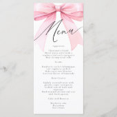 Menu Coquette rose elle noue la Fête des mariées (Devant)