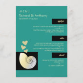 Menu Coquillage et Coeurs, Mariage plage (Devant)