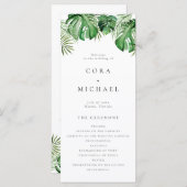 Menu CORA Tropical Beach Destination Wedding Program (Devant / Derrière)