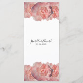 Menu Corail Rose Élégant Floral Blanc Réception (Dos)