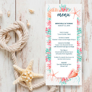 Menu Corail tropical Sous Le Mariage De La Mer
