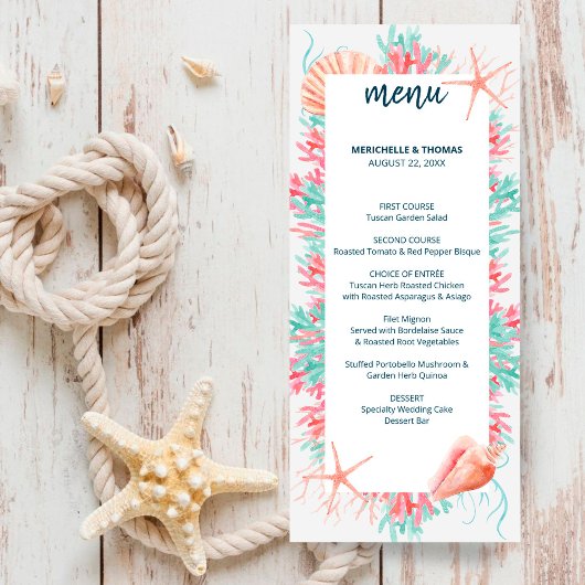 Menu Corail tropical | Sous Le Mariage De La Mer