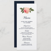 Menu Coral and Navy Blue Wedding (Voorkant / Achterkant)