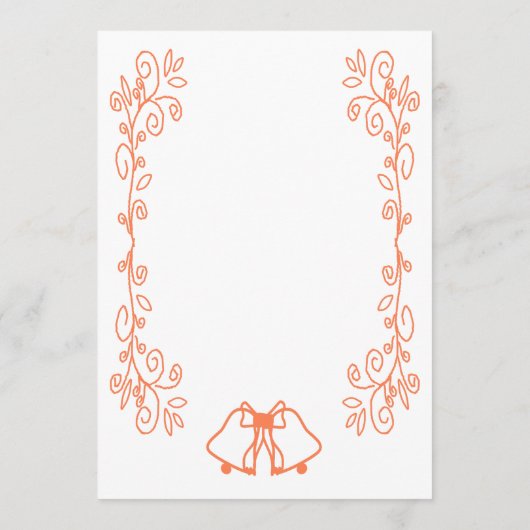 Menu Coral Bells Scrollwork Design Mariage (Dos)