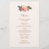 Menu Coral et Gold Mariage (Devant)