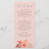 Menu Coral Floral Terracotta Eat and Drink Wedding (Devant)