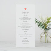 Menu Coral Heart Mariage (Debout devant)