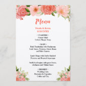 Menu Coral Red Roses with Foliage (Devant)
