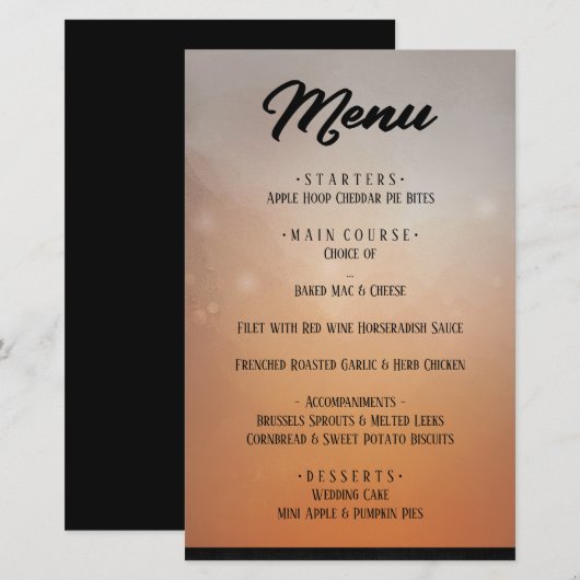 Menu Correspondances des aventures d'Halloween (Devant / Derrière)