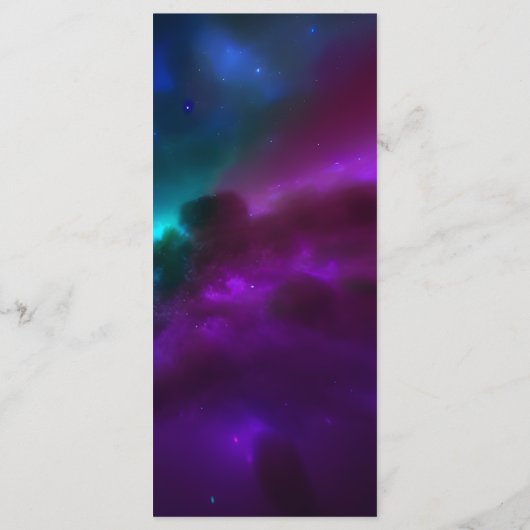 Menu Cosmic Purple Turquoise or Sun Moon Mariage d'astr (Dos)