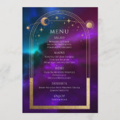 Menu Cosmic violet Turquoise or Sun Moon étoiles Mariag (Devant)