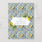 Menu Côte d'Amalfi Carreaux de citron Italie Mariage (Dos)
