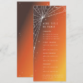 Menu Couché de soleil orange diamant araignée toile pla (Devant / Derrière)