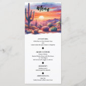 Menu Coucher de soleil désert lueur aquarelle sud-ouest (Devant)