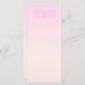 Menu Coucher de soleil ombré rose à pêche avec texte pe (Devant / Derrière)