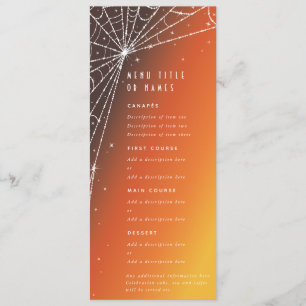 Menu Coucher de soleil orange Toile d'araignée diamanté