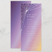 Menu Coucher de soleil violet Toile d'araignée diamanté (Devant / Derrière)