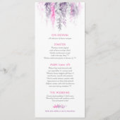 Menu Couleur d'aquarelle rose violet (Dos)
