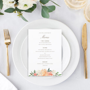 Menu Couleur florale florale couleur personnalisée