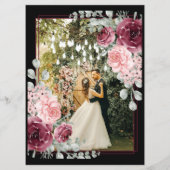 Menu Couleur gras Floral couple photo mariage (Dos)