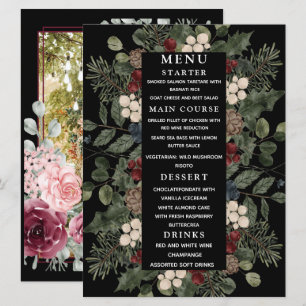 Menu Couleur gras Floral couple photo mariage