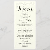 Menu Couleur ivoire, style simple, dîner de mariage (Devant)