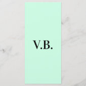 Menu Couleur unie simple ajouter nom texte monogramme (Dos)