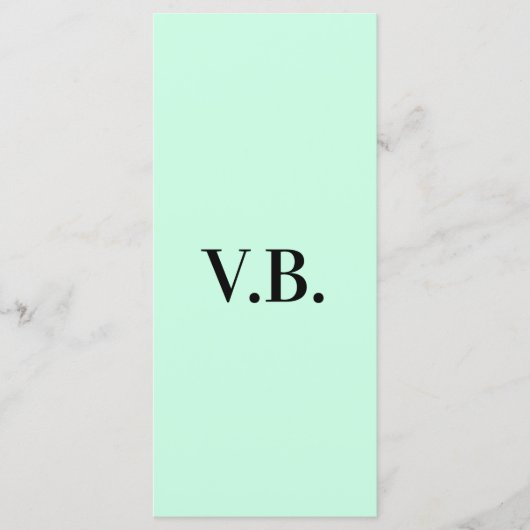 Menu Couleur unie simple ajouter nom texte monogramme (Devant)