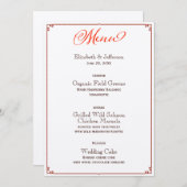 Menu Couleurs automnales Calligraphie Script Mariage Me (Devant / Derrière)