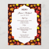 MENU Couleurs du Mariage d'automne (Devant)