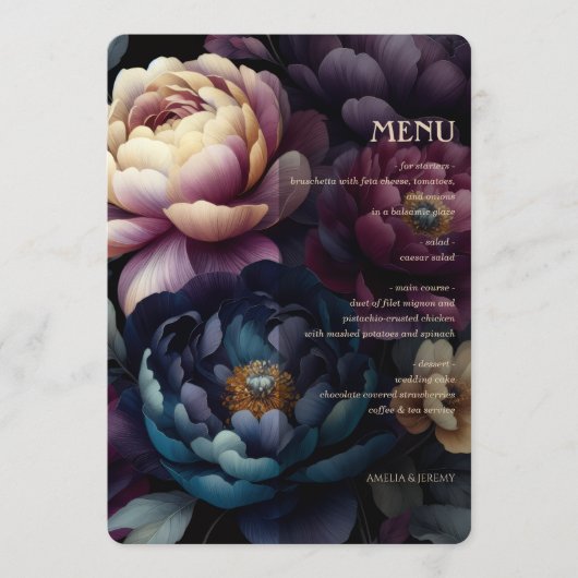 Menu Couleurs florales changeantes (Devant)
