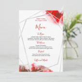 Menu Couleurs rouges/Mariage géométrique argent (Debout devant)