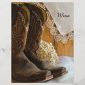 Menu Country Boots and Lace Western Mariage (Devant)
