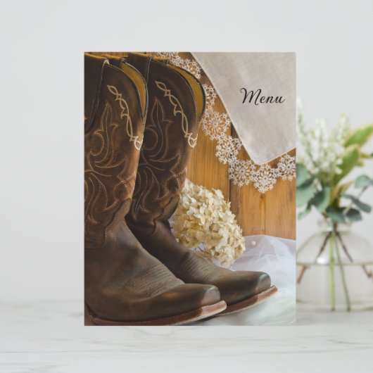 Menu Country Boots and Lace Western Mariage (Debout devant)